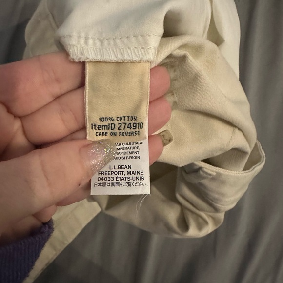 L.L. Bean Womens Stretch Shorts Size 16 Original Fit Beige  Front Pockets Cotton - Picture 7 of 9